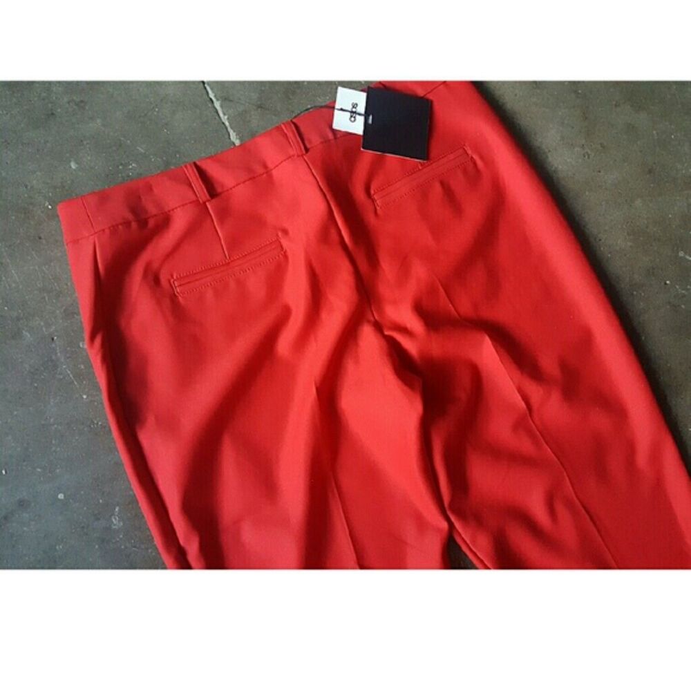 NWT Cherry Red Slim Seamed Dress Slim Leg Trousers - Size 6 - Picture 4 of 4
